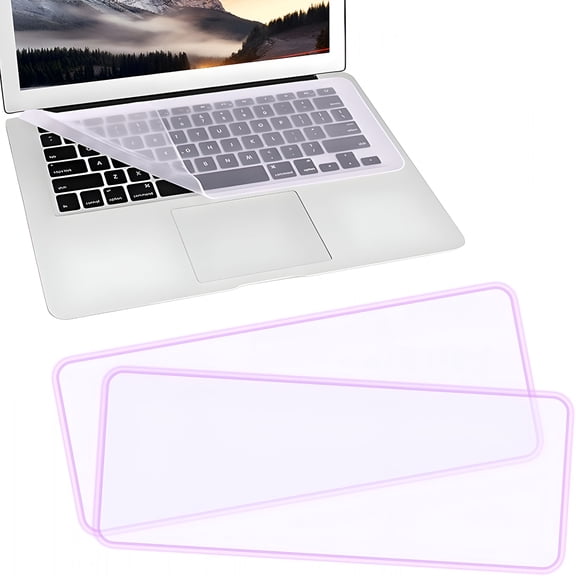 GJX 2 Sheets Universal Waterproof and Dustproof Keyboard Cover for 15-17 Inch Laptops,With Keypad Keyboard Cover Size(L:14.17"X W:5.08"),Ultra Thin Silicone Skin Protector(Purple)