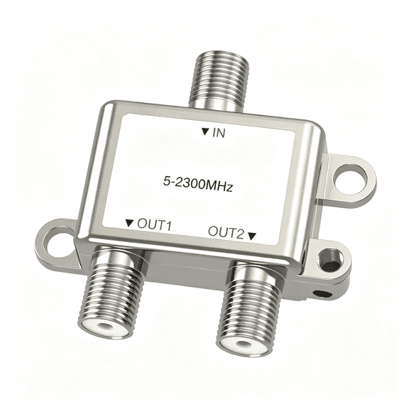 GJX 2-Way Coaxial Cable Splitter(Rg6 Two Way Mini Diplexer,F-Type,2.3Ghz 5-2300Mhz)Digital Signal Female Coax Splitter-Works with Satellite,Antenna,Hdtv,Amplifier,Cable Tv,Dish,Catv