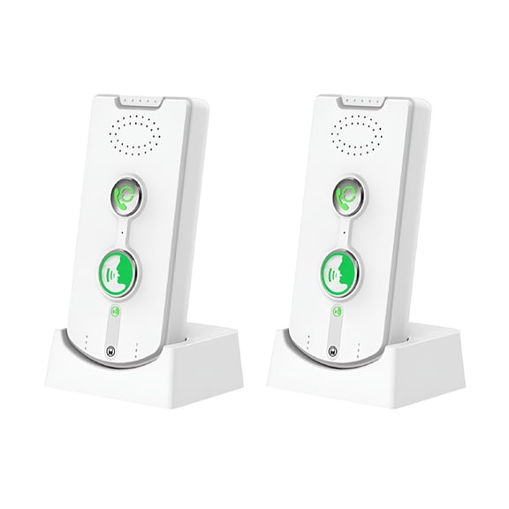 GJX 2 Way Wireless Intercom System, 500M Long Range Voice Intercom for Home Office Hospital, 30-Day Battery Life, 5-Level Volume, 3 Ringtones, Wall Mountable Communication Kit with Charging Stand