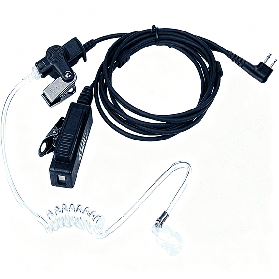 GJX 2-Wire Acoustic Tube Earpiece/Headset with Ptt and Mic Surveillance Kit for Walkie Talkie Radio