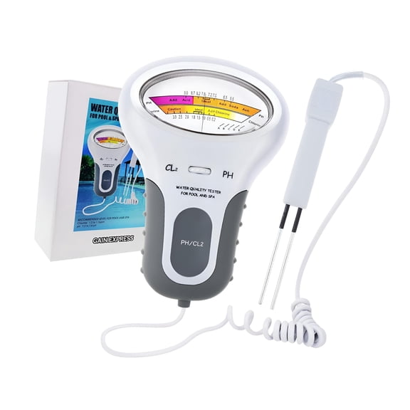 GJX 2-in-1 Chlorine&PH Meter Swimming Pool Tester, Handheld CL2 Level Meter Test Spa Water Quality Analysis Monitoring Monitor Analyzer