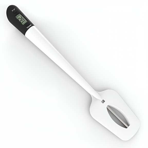GJX 2-in-1 Digital Candy Thermometer Spatula, Instant Read Food Temp Probe with Silicone Spoon, LCD Kitchen Tool for Chocolate, Sauce, Meat
