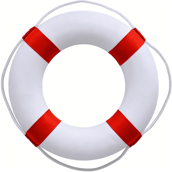 GJX 20 Inch Safety Life Preserver Ring Buoy, Foam Pool Rescue Throw Ring with 98.4FT Rope, Lifeguard Life Ring for Swimming, Beach, and Wall Decoration