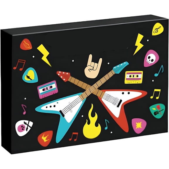 GJX 2026 Guitar Player Advent Calendar with 22 Picks & Pick Holder | Christmas Countdown Calendar, for Music Lovers, Bass Ukulele Themed, Christmas Gift