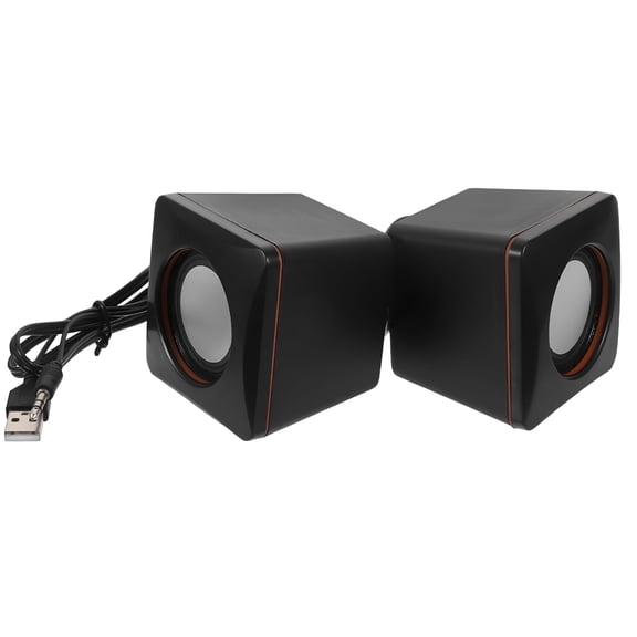 GJX 2026 New 1 Pair of Mini Wired Speaker Desktop Usb Computer Speaker Portable Mini Audio for Home,Office,Gaming,Study
