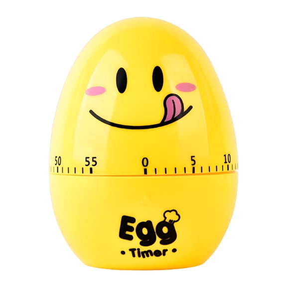 GJX 2026 New 1 Pc Egg Shape Mechanical Rotate Timer Household Countdown Timer Manual Cooking Timekeeper Kitchen Reminder for Cooking,Baking,Boiling,Steaming,Grilling (Yellow)