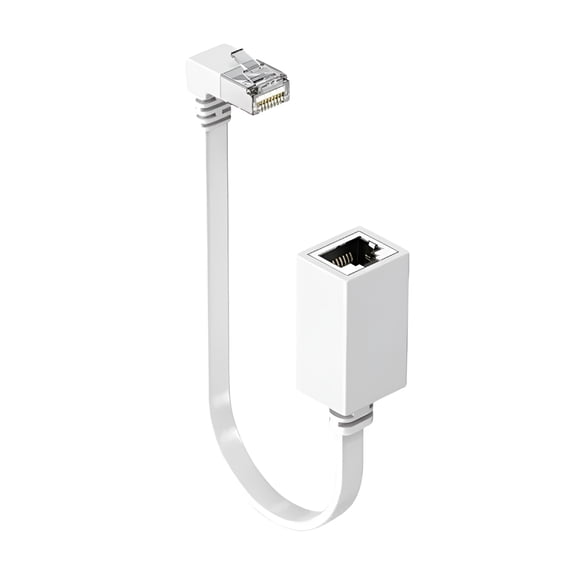 GJX 2026 New 10 Ethernet Extension Cable 90 Degree Cable Extender Right Angled Rj45 Networking Cord Adapter for Pc