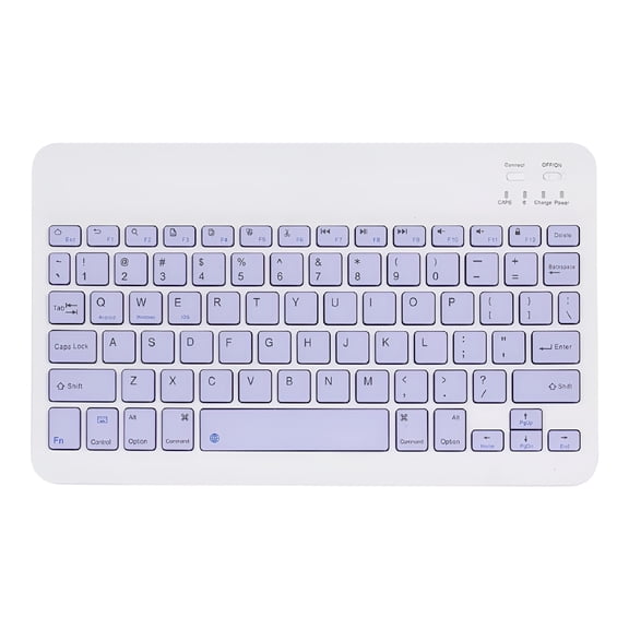 GJX 2026 New 10-Inch Wireless Bluetooth Keyboard Three-System Universal Colorful Rechargeable Bluetooth Keyboard Mobilephone Tablet Universal Keyboard Purple for Office,Home Use,Travel,Work,Study