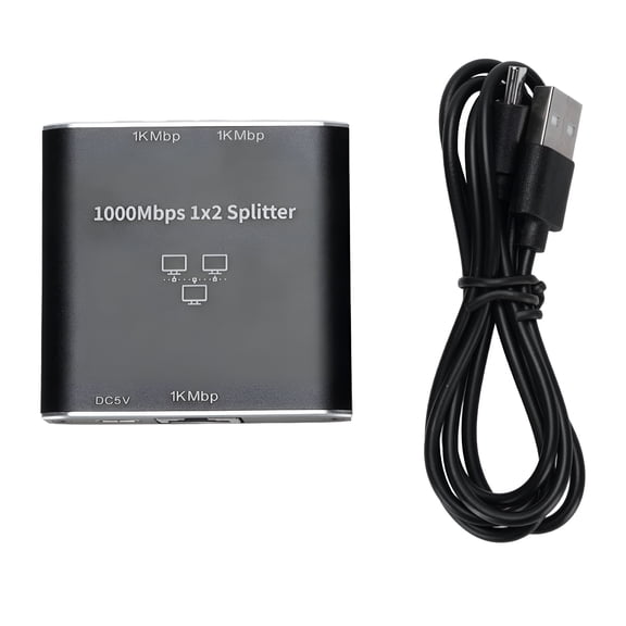 GJX 2026 New 1000Mbps Rj45 Ethernet Splitter,Fast 1 to 2 Port Network Switch for Pc,Router Streaming Devices,Gaming,Office,Home Network,Online Streaming,Video Conferencing