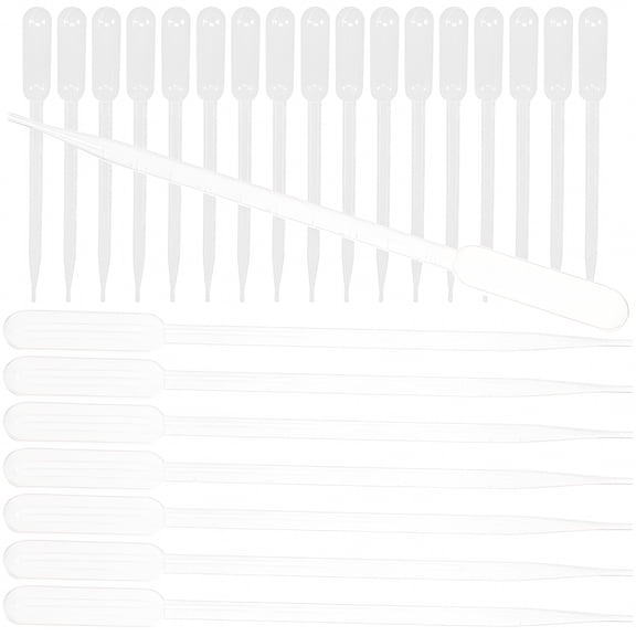 GJX 2026 New 100Pcs Dropper Plastic Graduated Tube Pipette Droppers for Essential Oils Transfer Pipettes for Aromatherapy,Laboratory Use,Diy Cosmetics,Liquid Transfer,Cleaning,Measuring