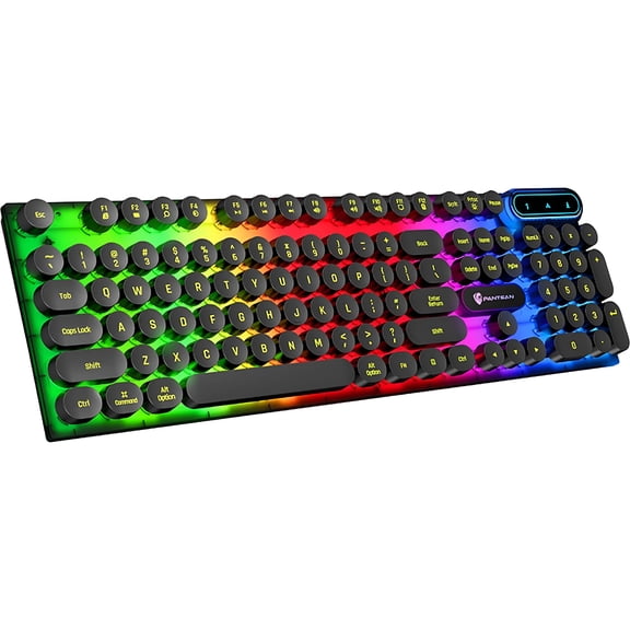 GJX 2026 New 104 Key Rgb Backlit Floating Key Mechanical Feel Desktop Computer Notebook Gaming Keyboard for Pc,Laptop,Office,Home,Gaming