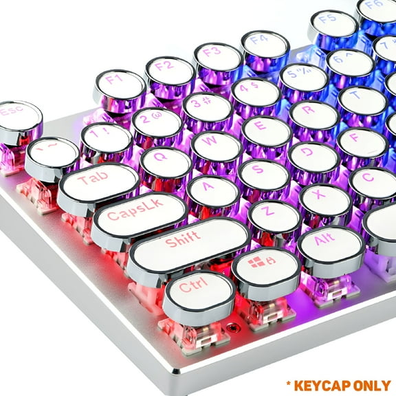 GJX 2026 New 104Pcs/Set Pbt Universal Round Key Cap Keycaps for Mechanical Keyboard for Custom Keyboards,Gaming Setups,Office Use,Personalizing Key Functions.