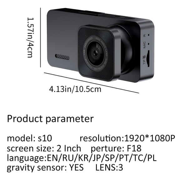 GJX 2026 New 1080P Dash Camera Front Inside,Rear,For Vehicle Security,Driving Monitoring,Accident Recording,Rearview Assistance.