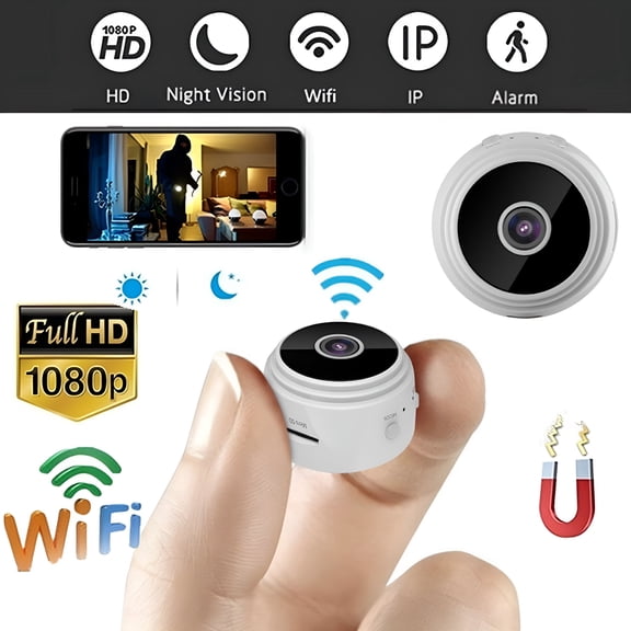 GJX 2026 New 1080P Hd Mini Camera with Night Vision&Motion Detection-Wireless Wifi Security Cam for Indoor/Outdoor,Baby Monitor&Pet Tracking(Includes Adjustable Snake Mount)