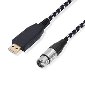 GJX 2026 New 10Ft Xlr Female to Usb Microphone Cable Adapter for Pc Laptop Mic Vocal Recorder