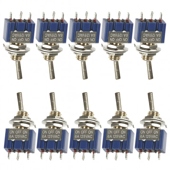 GJX 2026 New 10Pcs Toggle Switch Spdt On-Off-On 3-Position 6Mm 12V/ 110V/ 220V for Car, Boat, Rv, Electronics, Diy Projects