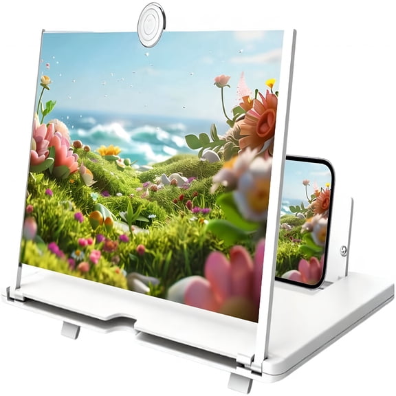 GJX 2026 New 12-Inch 3D Hd Screen Magnifier for Smartphones,Foldable Portable Mobile Phone Screen Amplifier with Eye Protection,Universal Compatible with All Phones As Gift for Family & Kids