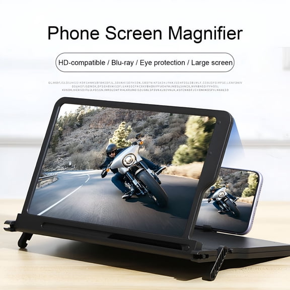 GJX 2026 New 12-Inch Phone Screen Magnifier 3D Magnifying Projector Screen Enlarger Expander Movies Videos Watching Mobile Phone Holder Cellphone Screen Amplifier