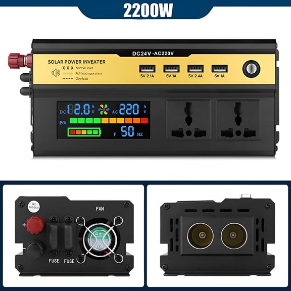 GJX 2026 New 12000W Sine Wave Inverter High Power Car Inverter Solar Inverter 12V-220V for Car,Rv,Truck,Boat,Off-Grid Solar