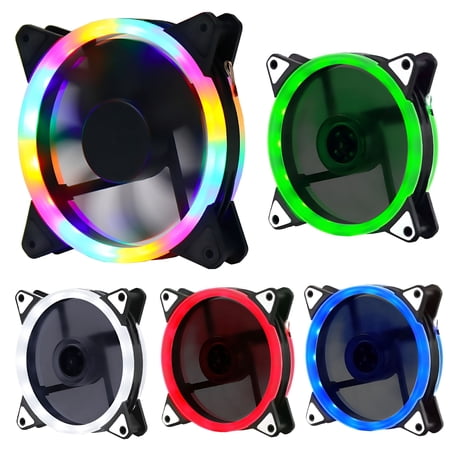 GJX 2026 New 120Mm Cooling Fan Rgb Pc Gamer Adjust Speed Double Halo Cooler Adjustable Computer Case Fan for Gaming Pc,Desktop,Workstation,Diy Build