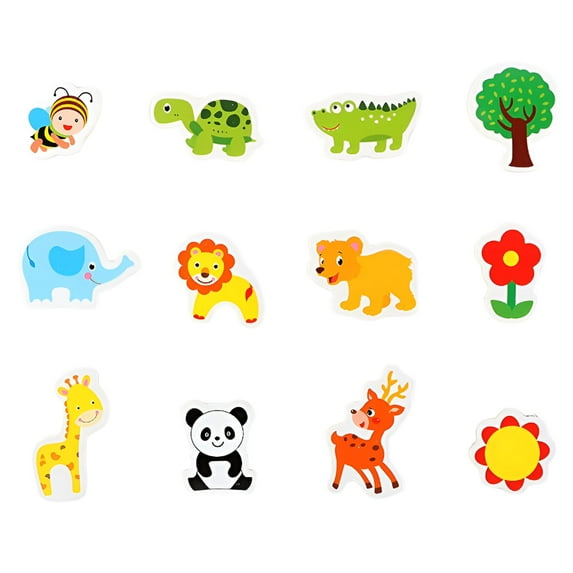 GJX 2026 New 12Pcs Farm Animals Refrigerator Magnets for Toddlers 1-3 Kids Cute Farm Animals Educational Toy Farm Animals Magnets for Fridge Full Back Magnetic Toys for Fridge Whiteboard Baby Gift