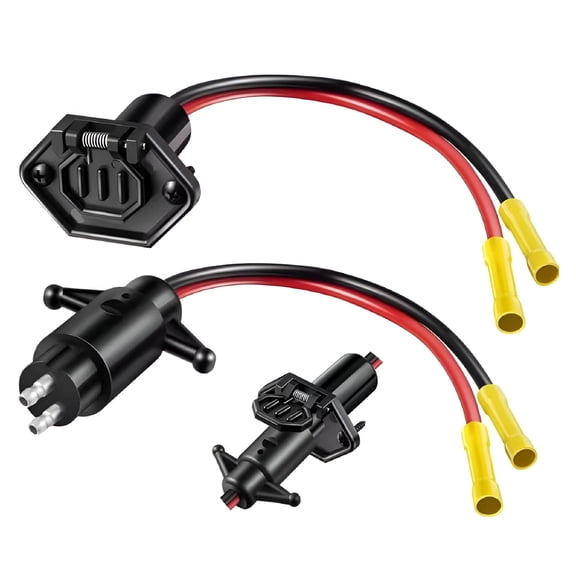 GJX 2026 New 12V 10Awg Trolling Motor Plug Receptacle Kit Male Female Connector Waterproof for Boat, Marine, Trolling, Fishing, Watercraft