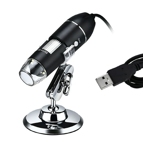 GJX 2026 New 1600X Usb Digital Microscope with 8 Led Lights and Stand,Portable Handheld Inspection Magnifier,Compatible with Android,Windows,Linux,And Mac