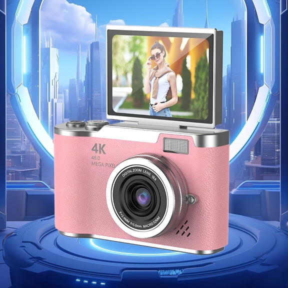GJX 2026 New 2.4 Inch Flip Screen Digital Camera-1080P Hd Autofocus Selfie Camera with 8X Zoom,24Mp Cmos Sensor,Night Vision Flash,64Gb Support(Black/Pink/Mint Green/White/Purple/Yellow)