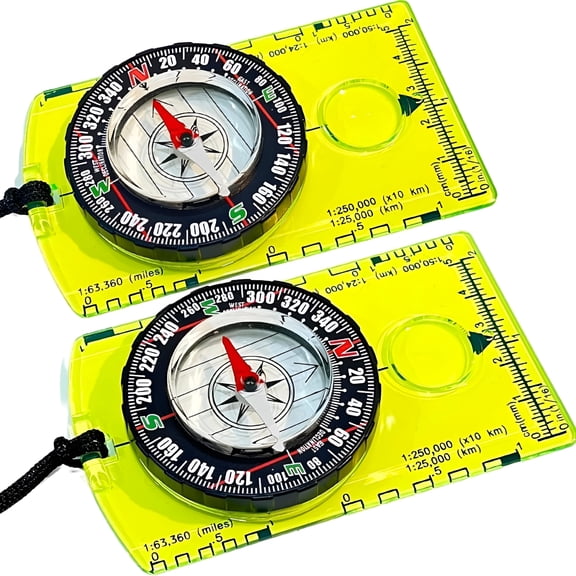 GJX 2026 New 2-Pack Advanced Orienteering Compass Set - Premium Waterproof Hiking and Survival Compass for Scouts and Adults - for Backpacking, Camping and Outdoor Navigation