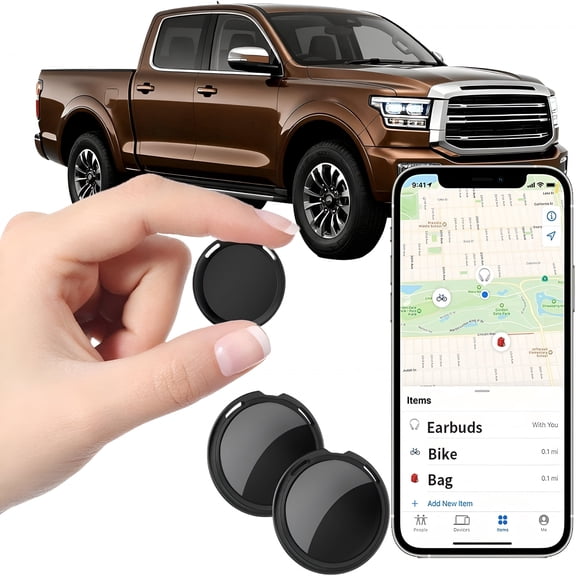 GJX 2026 New 2 Pack Mini Gps Trackers for Vehicles Real Time Car Tracker Tags Hidden Car Locator Tracking Device Global Coverage No Monthly Fee Or Subscription No Sim Card Required