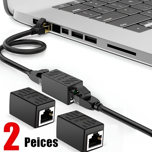 GJX 2026 New 2 Pack Rj45 Coupler Inline Connector Cat7 Cat6 Cat5E Ethernet Extender Adapter Female to Female for Home,Office,Server,Networking,Data Center