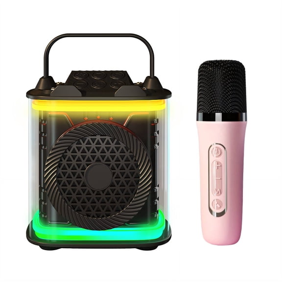 GJX 2026 New 2 Pcs Audio Microphone Set,High-Definition Sound Quality Portable Speaker,Convenient Operation Rich Accessories Wireless Mic,Black2