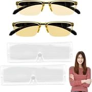 GJX 2026 New 2 Pcs Auto Focus Glasses,Automatic Zoom Reading Intelligent Self Adjusting Presbyopia Anti-Blue Light Glass Adjustable Presbyopic Color-Changing Smart Look Far and Near for Men Women