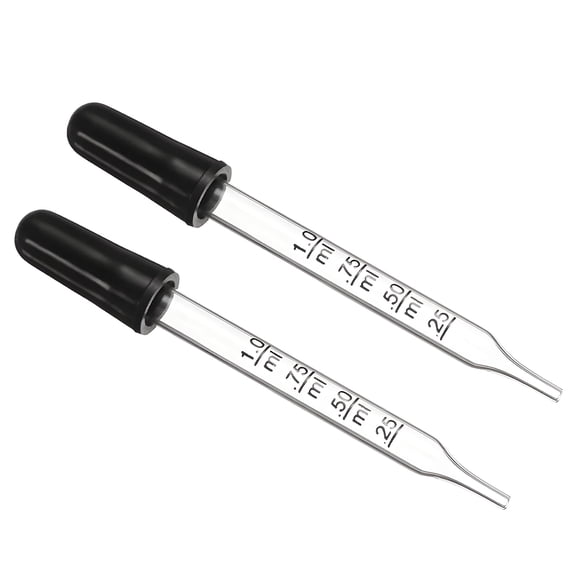 GJX 2026 New 2 Pcs Pipette,Glass Eye Droppers with Precise Graduations,Durable Pipettes for Lab and Medicine Use,For Laboratory,Home,Diy,1Ml
