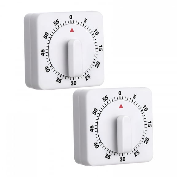 GJX 2026 New 2 Pieces 60 Minute Kitchen Timer 1 Hour Visual Kitchen Clock Timer Mini Countdown Timer Loud Voice, Mechanical Timer for Kitchen, Homework, Exercise