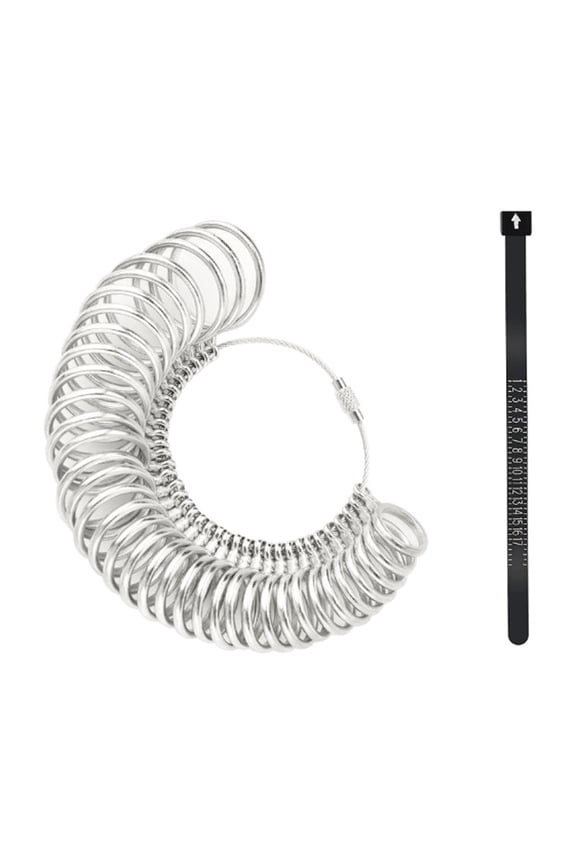 2026 New 2 Pieces Ring Sizer,Versatile Mido Alloy Accurate Ring Sizer Measuring Tool with Soft Tape,Compact Ring Measurer and Adjustable Ring Sizer Set