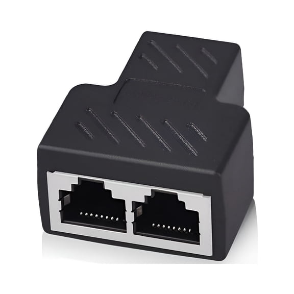 GJX 2026 New 2 Port Rj45 Splitter Adapter Lan Network Ethernet Cable Plug 1X Connector for Home Networking,Office Setups,Internet Connection Sharing,Router,Computer,Gaming Consoles