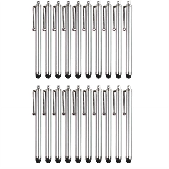 GJX 2026 New 20Pcs Stylus Pen for Android Exact Touch Control Stylus Pens for Touch Screens Suitable for Multiple Devices for Smartphones Tablets Drawing Gaming Stylus Pen Silver