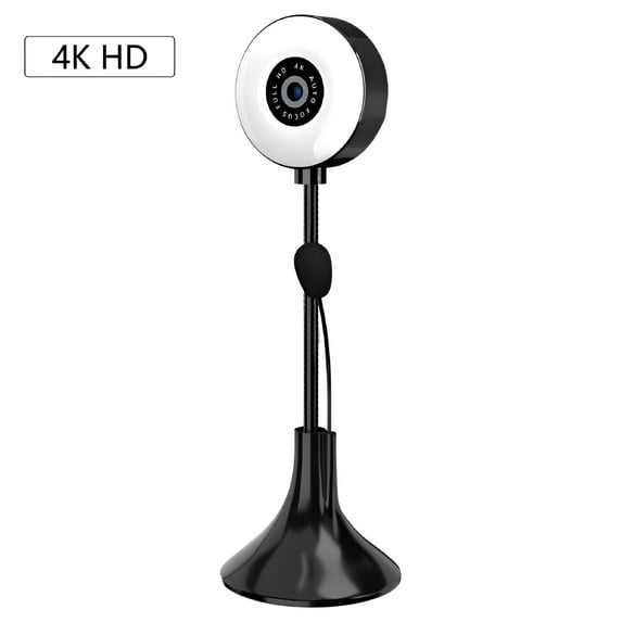 GJX 2026 New 2K Webcam with Bendable Stand, Auto Focus Webcam with Microphone, 3-Level Brightness, Plug and Play Usb Computer Camera, Streaming Web Camera for Laptop Pc/Video Call/Zoom/Skype