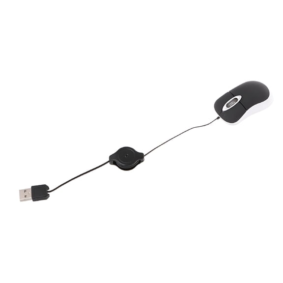 GJX 2026 New 2Pc Mini Compact Travel Optical Mouse with Retractable Cord for Black Plug and .94 for Travel,Work,Office,On-The-Go Use,Laptops,Presentations.