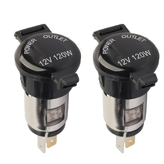 GJX 2026 New 2Pcs 12V 120W Cigarette Lighter Power Socket Plug Outlet for Car Motorcycle for Car Use,Motorcycle,Charging,Travel,Vehicle Electronics