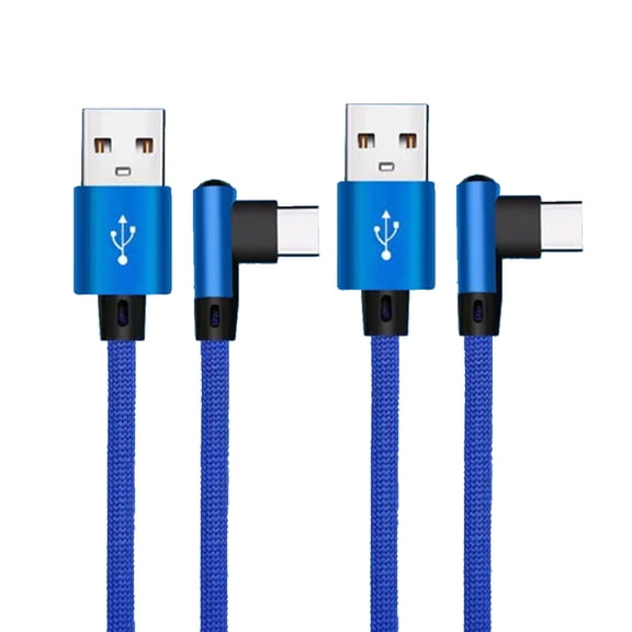 GJX 2026 New 2Pcs 5Ft Usb C Cable,90 Elbow Usb to Usb C Cable,Fast Charging Usb C Charger,Type C Charger with Reinforced Tail,Woven Fabric Design,Compatible with Iphone,Ipad,Durable and Safe
