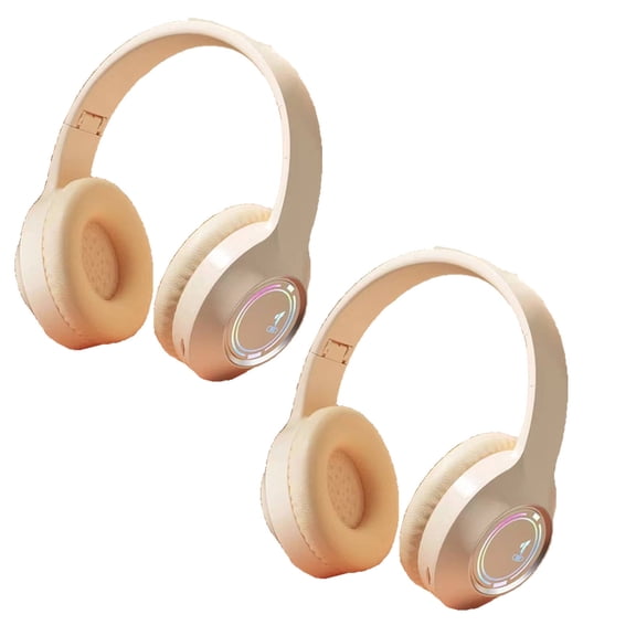GJX 2026 New 2Pcs Ear Buds Stable Connection Wireless Earbuds Extended Range Headphones Wireless Apricot for Commuting Workouts Travel Daily Use Long-Range Listening
