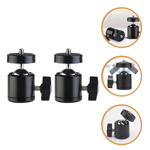 GJX 2026 New 2Pcs Hot Shoe Mount Ring Light Mount 1/4 Inch Camera Mount Tripod Ball Head for Photography,Vlogging,Studio Lighting,Content Creation,Video Production,Camera Stabilization