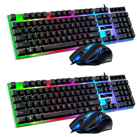GJX 2026 New 2Pcs Keyboard and Mouse Multi-Device Switching Mechanical Gaming Keyboard Silent Key Presses Silent Key Presses Computer Keyboard for Windows Black