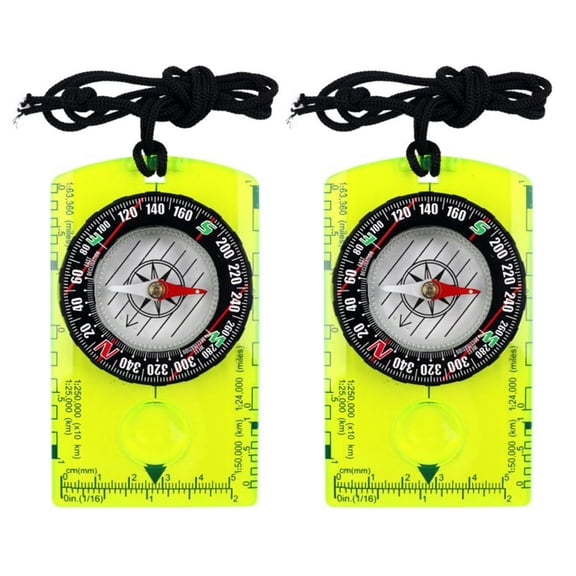 GJX 2026 New 2Pcs Orientee Compass for Hiking Compass, Portable High Sensitivity Accurate Positioning Outdoor Navigation Compass for Scout Kids