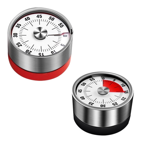 GJX 2026 New 2Pcs Timer Loud 72Db Sound Timer Outlet Food Safe Timers for Kitchen Desk Or Classroom for Cooking Baking Study White & Red
