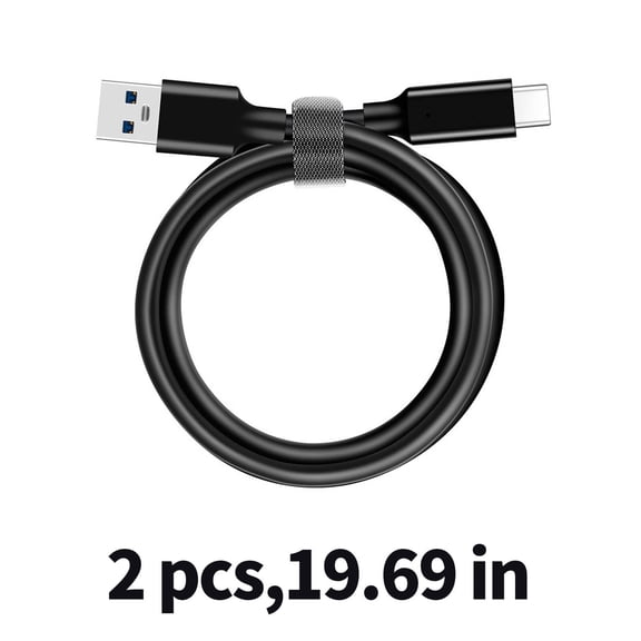 GJX 2026 New 2Pcs Usb C to Usb Adapter,Fast File Transfer Micro Usb Cable,Wide Compatibility 3A Fast Charging Usb Type C Cable,Black,1.6Ft