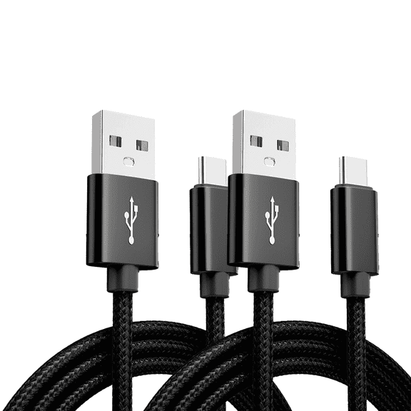 GJX 2026 New 2Pcs Usb Cable Break-Resistant Usb Type C Cable Micro Usb Cable with Data Transfer for Home Office Car Travel Black 3Ft