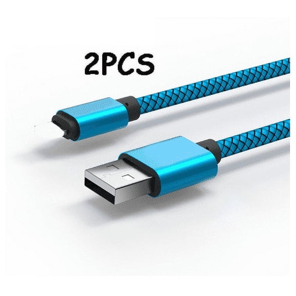 GJX 2026 New 2Pcs Usb Cable Charging Safety Micro Usb Cable Am Chip Overcharge Protection Android Charger Cable Blue 9Ft for Fast Charging Data Transfer Mobile Gaming Car Chargers Power Banks